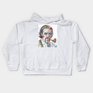 ALAN WATTS watercolor portrait .8 Kids Hoodie